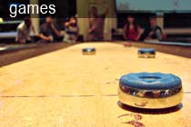 Shuffleboard, ping pong, skee ball, pool, billiards, darts